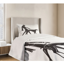 Fashion Woman Dog Bedspread Set