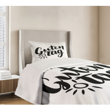 Hand Lettering Guten Tag Bedspread Set