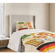 Wheat Beer Pretzels Bedspread Set