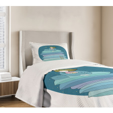 Girl on Pillows Bedtime Bedspread Set