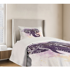 Watercolor Elephant Bedspread Set