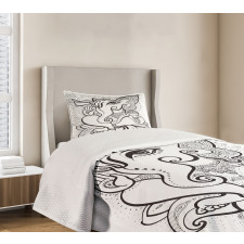 Oriental Symbol Elephant Bedspread Set