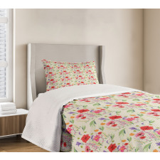 Colorful Botanical Art Bedspread Set