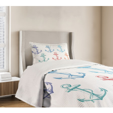 Colorful Anchor Marine Bedspread Set