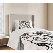 Young Angel Tattoo Bedspread Set