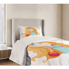 Cartoon Girl Bedspread Set