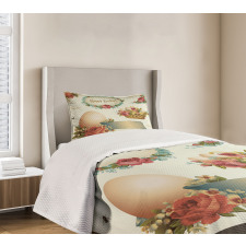 Romantic Flower Basket Bedspread Set