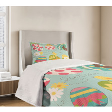 Flowers Zigzags Lines Bedspread Set