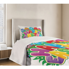 Cartoon Ornamental Eggs Bedspread Set