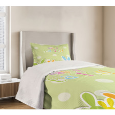 Colorful Cartoon Bunnies Bedspread Set