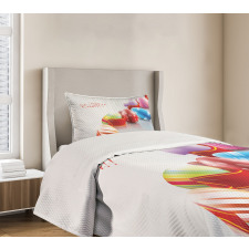 Ribbon and Colorful Eggs Bedspread Set