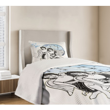 Angel Twins Harp Bedspread Set