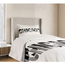 City in Letters Bedspread Set