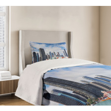 Cloudy Sky City Bedspread Set