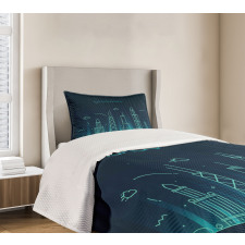 Blue Panorama Bedspread Set