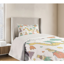 Doodle Dragon and King Bedspread Set