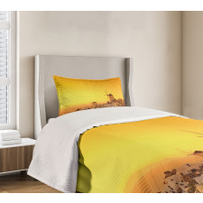 Sunset Santorini Vacation Bedspread Set