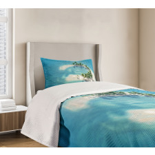 Atoll Palm Trees Ocean Bedspread Set