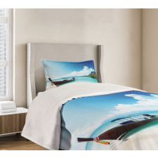 Boat Poda Island Thai Bedspread Set