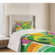 Crowned Dog Colorful Bedspread Set