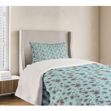 Monochrome WildFlowers Bedspread Set