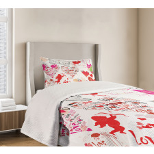 Valentines Day Cupid Birds Bedspread Set