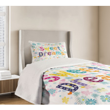 Calligraphy and Swirls Bedspread Set