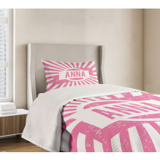 Retro Style Girls Name Bedspread Set