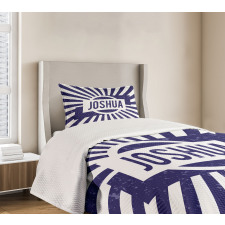 Navy Blue Worn Look Bedspread Set