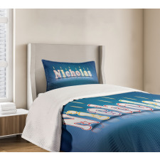 Boys Name Party Candle Bedspread Set