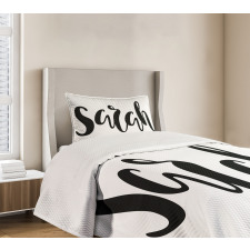 Monochrome Female Name Bedspread Set