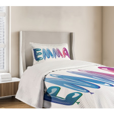 Feminine Balloon Name Bedspread Set