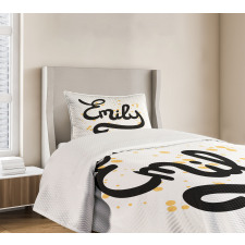 Modern Calligraphic Font Bedspread Set