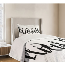 Monochrome Letters Bedspread Set