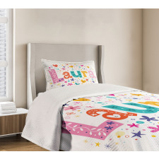 Vintage Doodle Flowers Bedspread Set