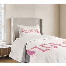 Feminine Baby Girl Name Bedspread Set