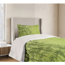 Green Bamboo Growth Bedspread Set