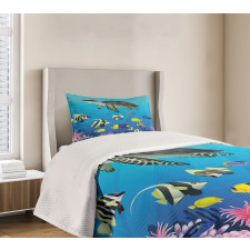 Sea Turtle Coral Reef Bedspread Set