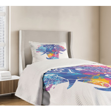 Elephant Paint Smears Bedspread Set