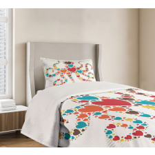 Shape with Hearts Love Bedspread Set