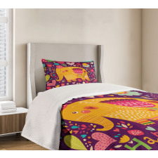 Doodle Birthday Animal Bedspread Set