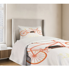 Lets Bike Retro Vehicle Bedspread Set