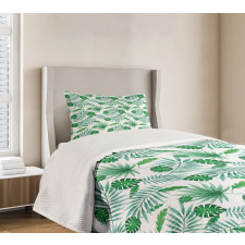 Watercolor Leafage Bedspread Set