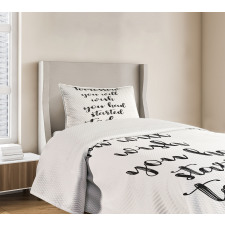 Cursive Words Bedspread Set