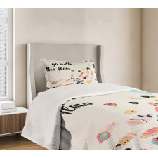 Go with the Flow Words Bedspread Set