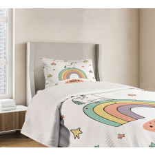 Rainbow Colorful Stars Bedspread Set