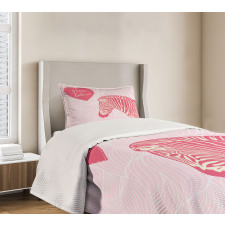 I Love Zebras Words Bedspread Set