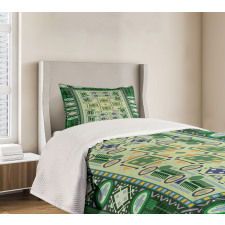 Oriental Shapes Pattern Bedspread Set