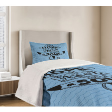 Anchor in the Wavy Ocean Bedspread Set