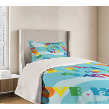 Love Hope Peace Joy Words Bedspread Set